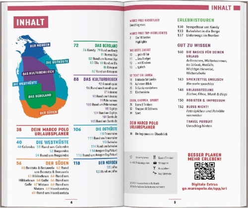 Buchcover und Innenansicht für das Buch: MARCO POLO Reiseführer Sri Lanka