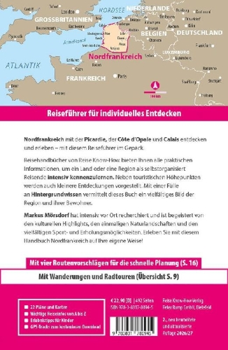 Buchcover und Innenansicht für das Buch: Reise Know-How Reiseführer Nordfrankreich