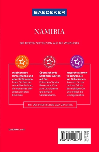 Buchcover und Innenansicht für das Buch: Baedeker Reiseführer Namibia