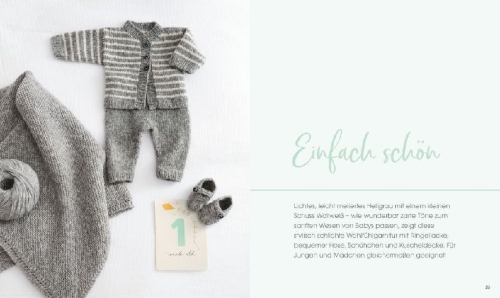 Buchcover und Innenansicht für das Buch: Erstausstattung für Babys stricken