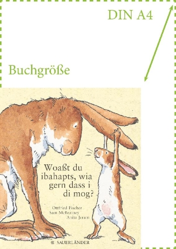 Buchcover und Innenansicht für das Buch: Woaßt du ibahapts, wia gern dass i di mog?