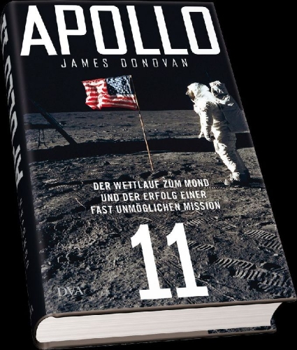 Buchcover und Innenansicht für das Buch: Shoot for the Moon. The Space Race and the Extraordinary Voyage of Apollo 11