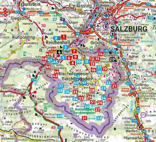 Buchcover und Innenansicht für das Buch: ROTHER Wanderführer Berchtesgadener Land. 51 Touren - Berchtesgaden, Bad Reichenhall, Nationalpark Berchtesgaden, Königssee