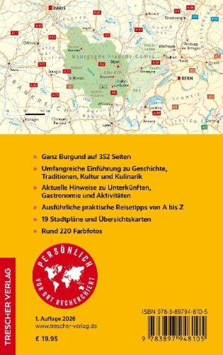 Buchcover und Innenansicht für das Buch: TRESCHER Reiseführer Burgund