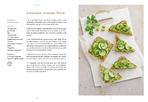 Buchcover und Innenansicht für das Buch: Die Longevity-Food-Formel