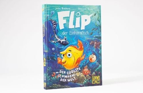 Buchcover und Innenansicht für das Buch: Flip, der Einhornfisch (Band 1) - Der coolste Schwarm der Welt