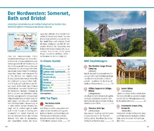 Buchcover und Innenansicht für das Buch: ADAC Reiseführer plus Südengland