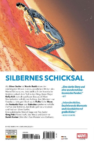 Buchcover und Innenansicht für das Buch: Death of the Silver Surfer (2025) #1-#5