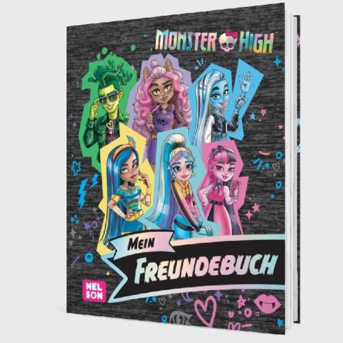 Buchcover und Innenansicht für das Buch: Monster High: Mein Freundebuch