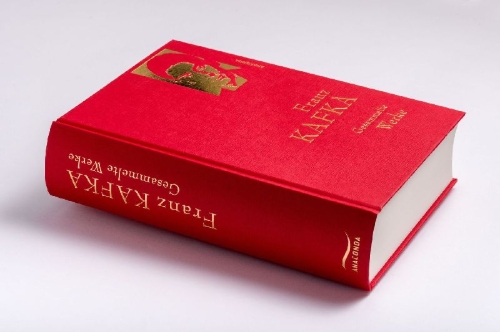 Buchcover und Innenansicht für das Buch: Franz Kafka - Gesammelte Werke  (Iris®-LEINEN mit goldener Schmuckprägung)