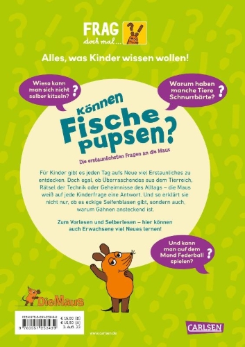 Buchcover und Innenansicht für das Buch: Frag doch mal ... die Maus: Können Fische pupsen?