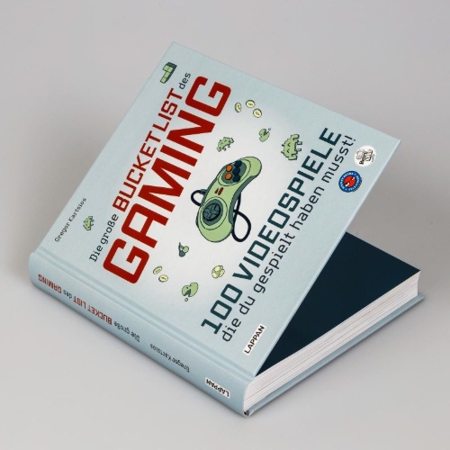 Buchcover und Innenansicht für das Buch: Die große Bucket List des Gaming