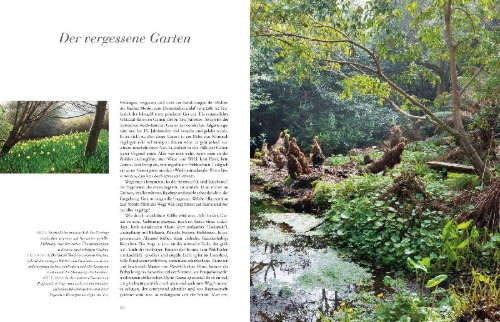 Buchcover und Innenansicht für das Buch: Die geheimen Gärten von Cornwall - Die schönsten Refugien an Englands Südküste