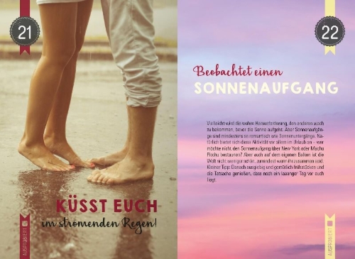 Buchcover und Innenansicht für das Buch: 99 herrlich verrückte Ideen für euer Leben zu zweit