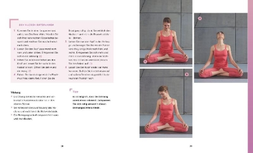 Buchcover und Innenansicht für das Buch: Yoga für mehr Energie und Ruhe