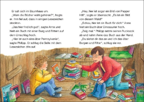 Buchcover und Innenansicht für das Buch: Das magische Baumhaus junior 01 - Abenteuer bei den Dinosauriern