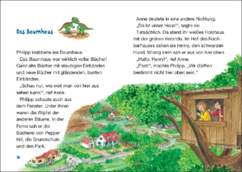 Buchcover und Innenansicht für das Buch: Das magische Baumhaus junior 01 - Abenteuer bei den Dinosauriern
