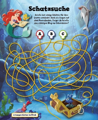 Buchcover und Innenansicht für das Buch: Disney Prinzessin: 500 Sticker - Stickern - Rätseln - Ausmalen