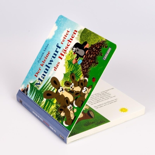 Buchcover und Innenansicht für das Buch: Der kleine Maulwurf rettet das Häschen
