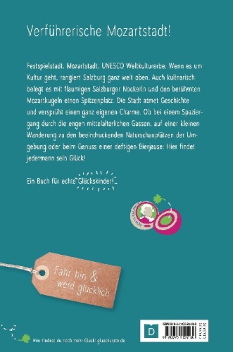 Buchcover und Innenansicht für das Buch: Glücksorte in Salzburg