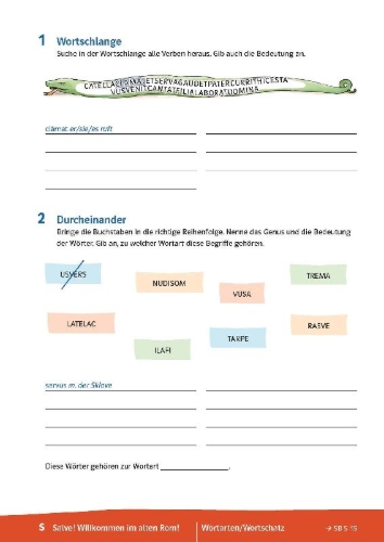 Buchcover und Innenansicht für das Buch: Pontes 1 Gesamtband (ab 2020) - Übungsblock zum Schulbuch 1. Lernjahr.  Lektion 1-11