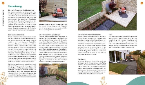 Buchcover und Innenansicht für das Buch: Duell der Gartenprofis - Gestalte deinen Traumgarten - Das Buch zur Gartensendung im ZDF