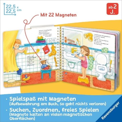 Buchcover und Innenansicht für das Buch: Mein großes Magnetbuch - Was gehört wohin?