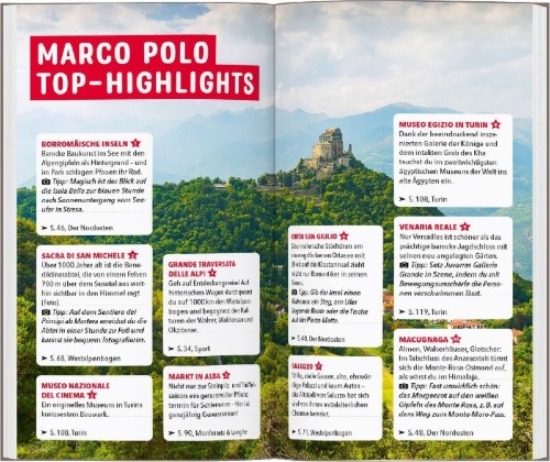 Buchcover und Innenansicht für das Buch: MARCO POLO Reiseführer Piemont, Turin
