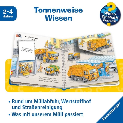 Buchcover und Innenansicht für das Buch: Wieso? Weshalb? Warum? junior, Band 16: Die Müllabfuhr