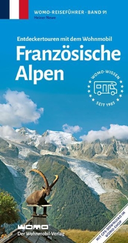 Buchcover und Innenansicht für das Buch: Entdeckertouren mit dem Wohnmobil Französische Alpen