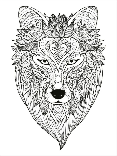 Buchcover und Innenansicht für das Buch: Mein Mandala-Tier-Malbuch - Wilde Tiere