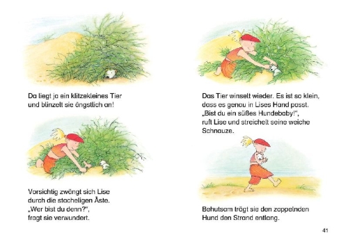 Buchcover und Innenansicht für das Buch: 7-Minuten-Geschichten zum Lesenlernen - Auf zu den Tieren!