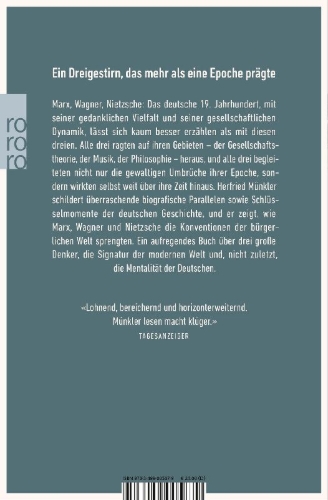 Buchcover und Innenansicht für das Buch: Marx, Wagner, Nietzsche