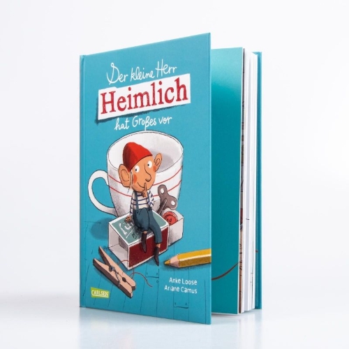 Buchcover und Innenansicht für das Buch: Der kleine Herr Heimlich hat Großes vor