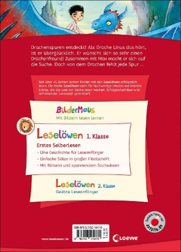 Buchcover und Innenansicht für das Buch: Leselöwen 1. Klasse - Drachenfreund gesucht!