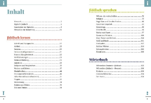 Buchcover und Innenansicht für das Buch: Jiddisch - Wort für Wort