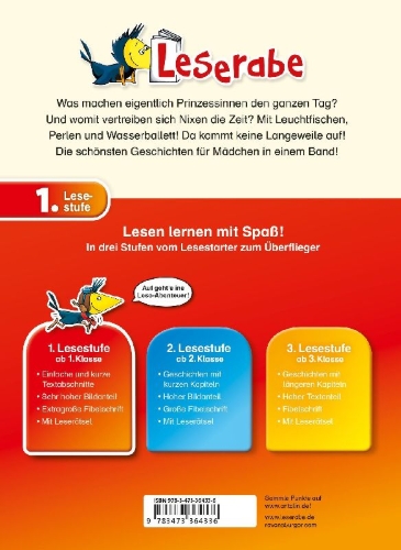 Buchcover und Innenansicht für das Buch: Erstlesegeschichten für Mädchen in der 1. Klasse - Leserabe 1. Klasse - Erstlesebuch für Kinder ab 6 Jahren
