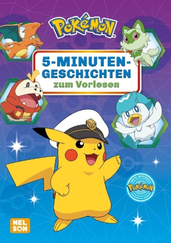 Buchcover und Innenansicht für das Buch: Pokémon Vorlesebuch: 5-Minuten-Geschichten zum Vorlesen