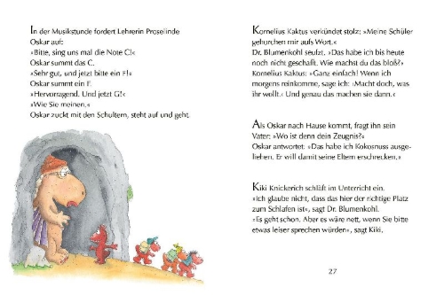 Buchcover und Innenansicht für das Buch: Der kleine Drache Kokosnuss - Drachenwitze für die Schule