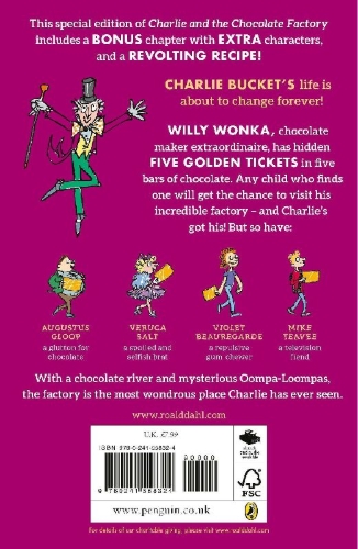 Buchcover und Innenansicht für das Buch: Charlie and the Chocolate Factory