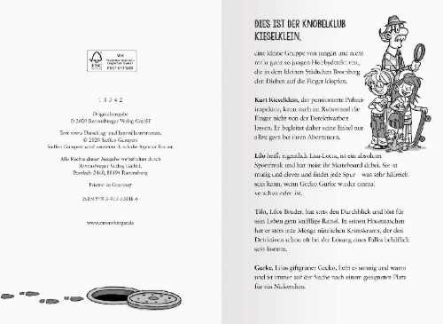 Buchcover und Innenansicht für das Buch: Schnapp den Dieb! Spannende Rätselkrimis zum Mitraten