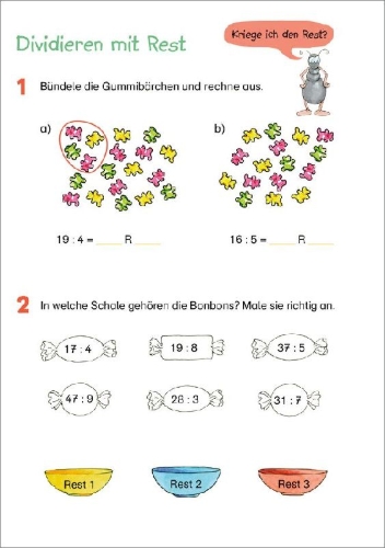 Buchcover und Innenansicht für das Buch: Fit fürs Rechnen 3. Klasse. Mein 5-Minuten-Block