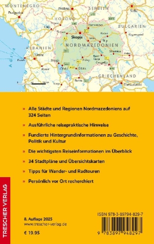 Buchcover und Innenansicht für das Buch: TRESCHER Reiseführer Nordmazedonien