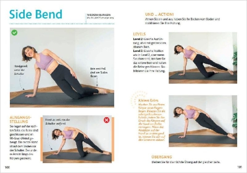 Buchcover und Innenansicht für das Buch: Pilates super facile