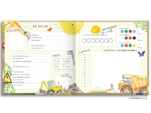 Buchcover und Innenansicht für das Buch: Kindergartenfreunde - BAUSTELLE