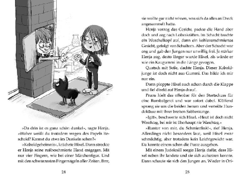 Buchcover und Innenansicht für das Buch: Hixel - Ein Koboldsommer ohne Socken