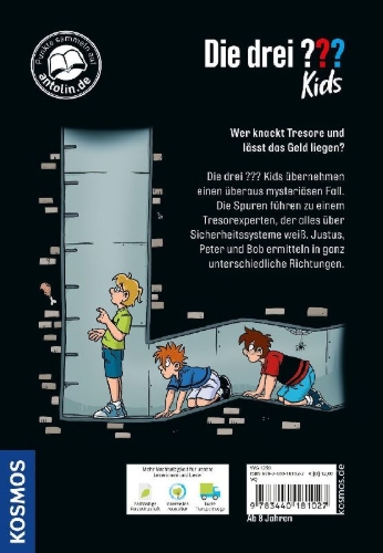 Buchcover und Innenansicht für das Buch: Die drei ??? Kids, 102, Spur der Tresorknacker