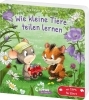 Buchcover und Innenansicht für das Buch: Wie kleine Tiere teilen lernen