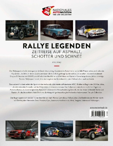 Buchcover und Innenansicht für das Buch: Rallye Legenden - Zeitreise auf Asphalt, Schotter und Schnee