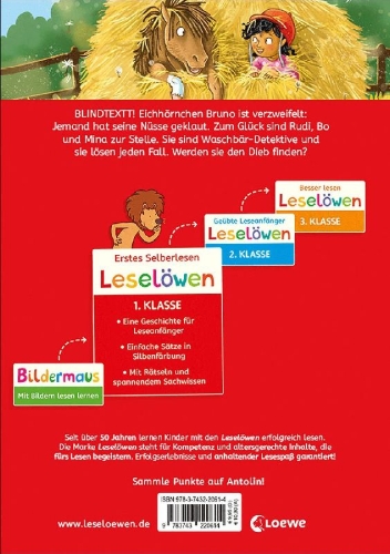 Buchcover und Innenansicht für das Buch: Leselöwen 1. Klasse - Eine ponystarke Reitstunde